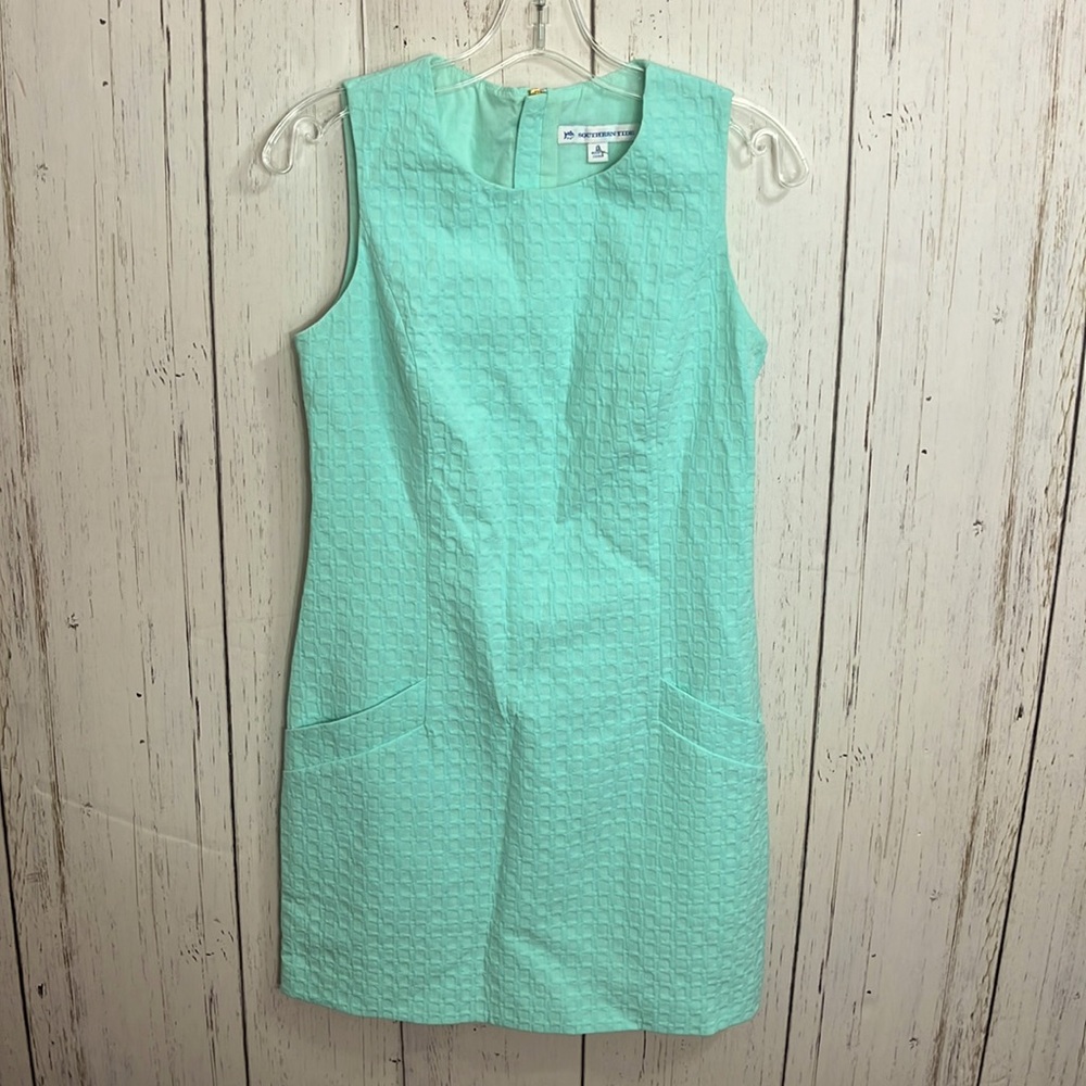 Southern Tide Sheath Seafoam Green Sleeveless Dress With Front Pockets Size 0 - Picture 7 of 10